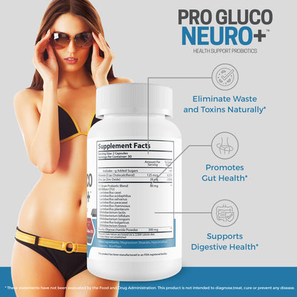 Pro Gluco Neuro + Probiotic Health Support - Digestive Immune Support to Promote Overall Blood & Body Health - Healthy Blood Balancing Probiotics Immune Support Formula - 60 Count