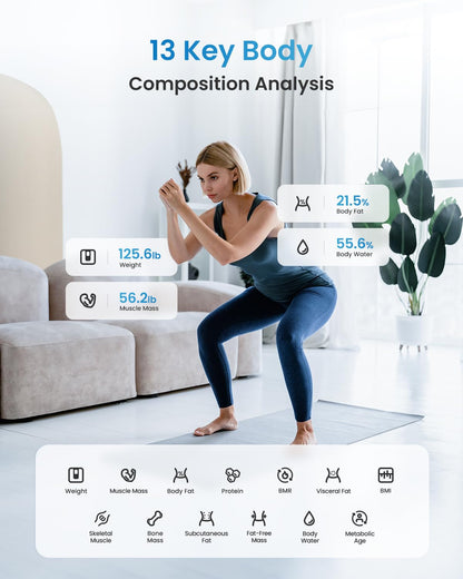 Smart Scale for Body Weight, FSA HSA Eligible, Digital Bathroom Scale BMI Weighing Bluetooth Body Fat Scale, Body Composition Monitor Health Analyzer with Smartphone App, 400 Lbs - Elis 1