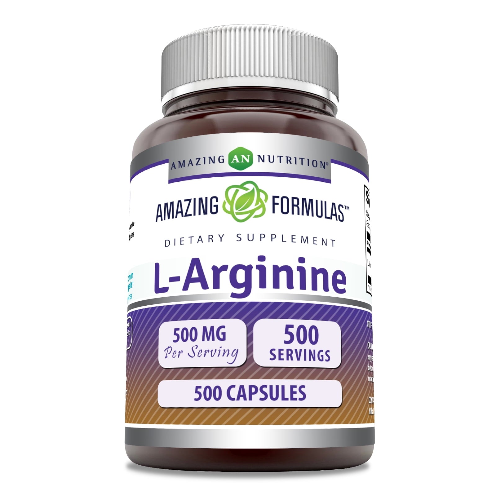 Amazing Formulas L-Arginine 500 Mg per Serving 500 Capsules Supplement | Amino Acid Supplement for Men & Women | Non-Gmo | Gluten Free | Made in USA