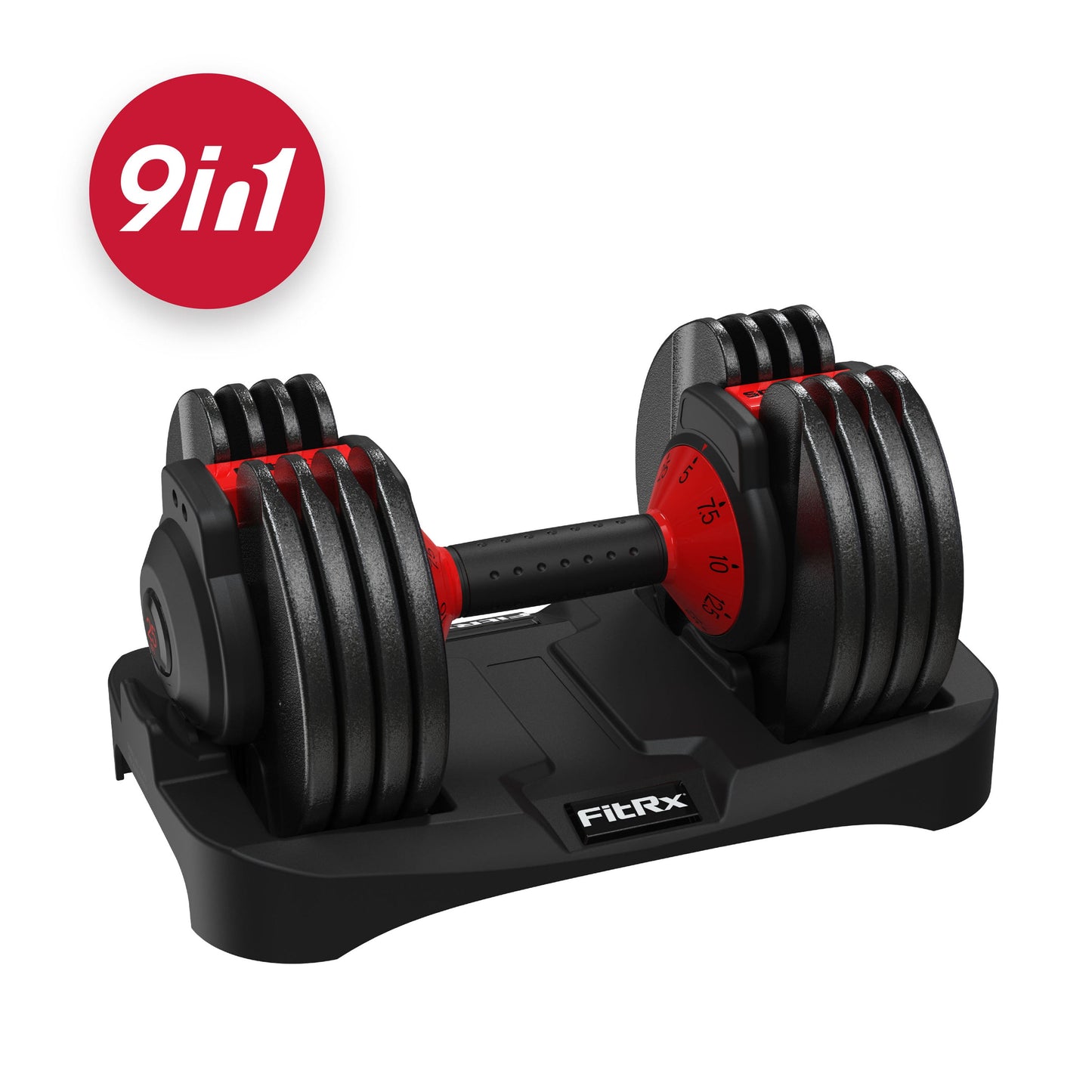 Smartbell, 25Lbs. Quick-Select 9 in 1 Adjustable Dumbbell for Home Gym, 5-25Lbs. Weight in 2.5Lbs Increments