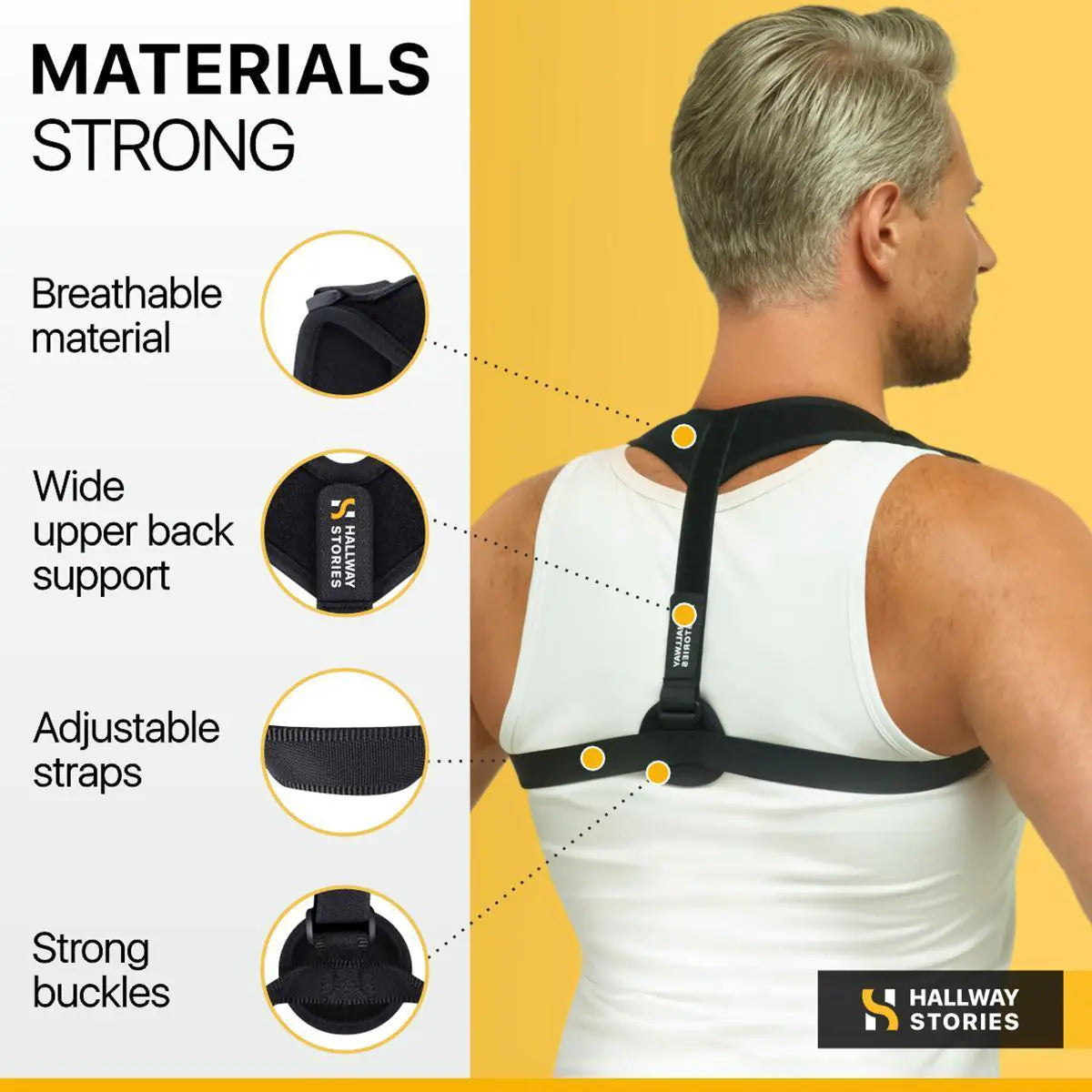 Back Brace Posture Corrector for Women Men 2848 inch Adjustable Straps Uni Size