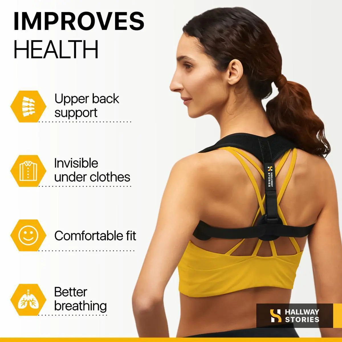 Back Brace Posture Corrector for Women Men 2848 inch Adjustable Straps Uni Size