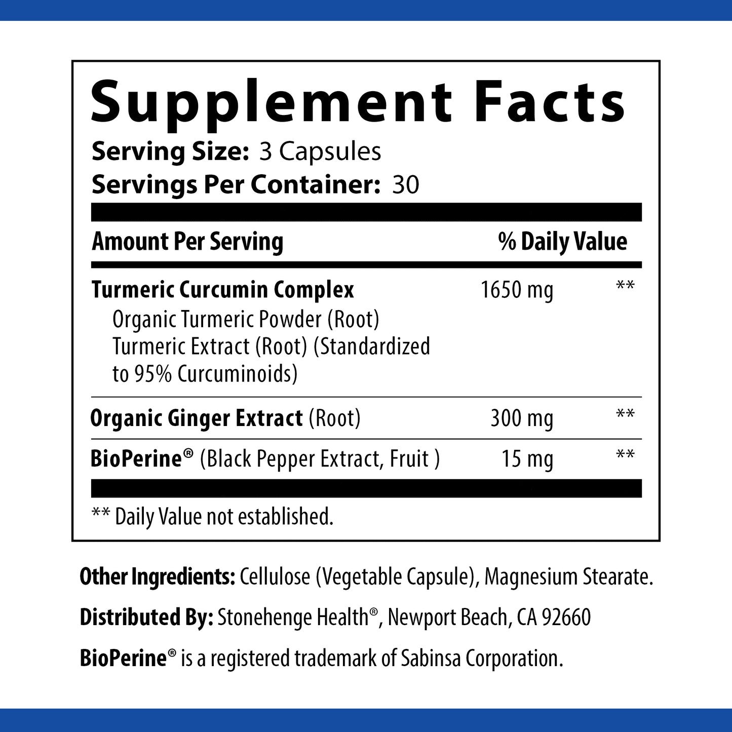 Dynamic Turmeric Curcumin Ginger Highest Potency Available. 1,650 Mg Turmeric with 95% Curcuminoids & Bioperine® Supports Joint Health, 90 Vegetarian Capsules (1 Pack)