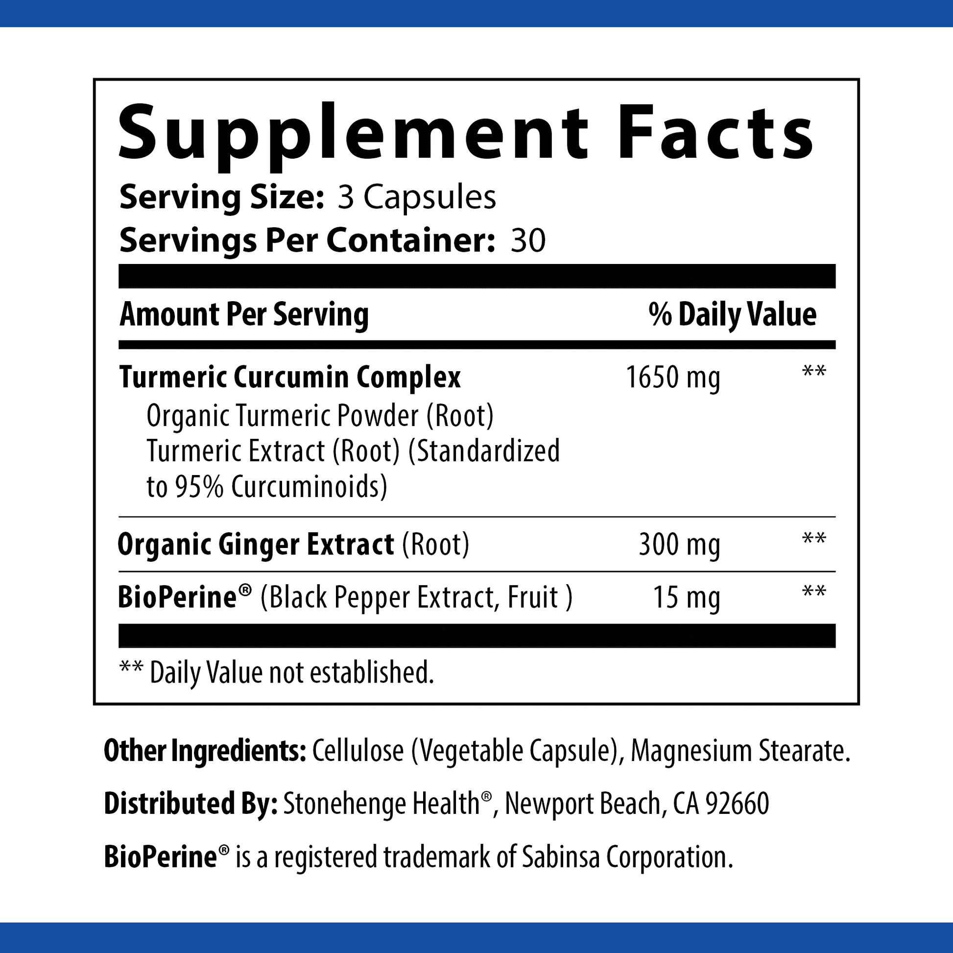 Dynamic Turmeric Curcumin Ginger Highest Potency Available. 1,650 Mg Turmeric with 95% Curcuminoids & Bioperine® Supports Joint Health, 90 Vegetarian Capsules (1 Pack)