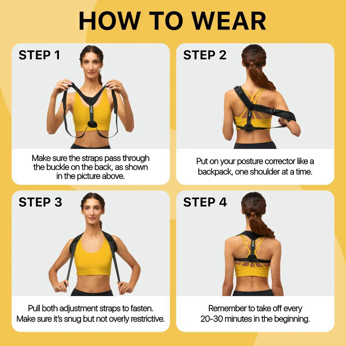 Back Brace Posture Corrector for Women Men 2848 inch Adjustable Straps Uni Size