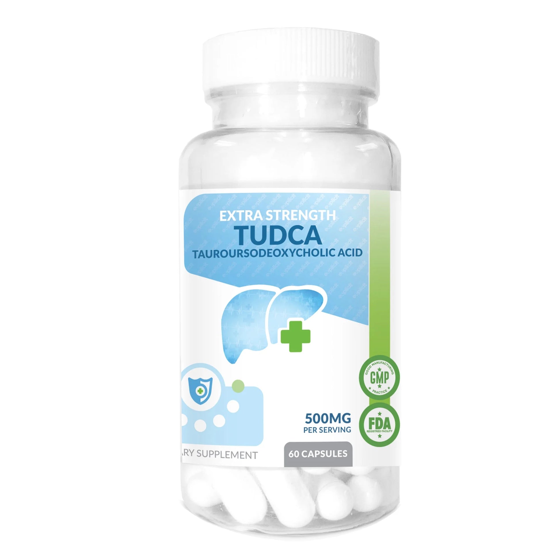 TUDCA (Tauroursodeoxycholic Acid) - 500Mg - 60 Capsules - Pure Liver Support & Health